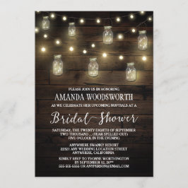 Rustic Lights Mason Jar Bridal Dusche Einladungen