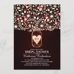 Rustic Lights Mason Jar Bridal Dusche Einladungen