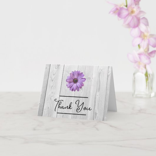 Rustic Lila Daisy Danke-Card Karte (Orchidee)