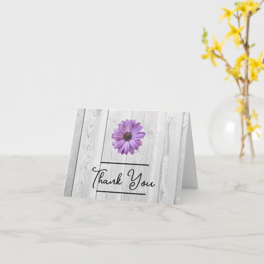 Rustic Lila Daisy Danke-Card Karte (Gelbe Blume)