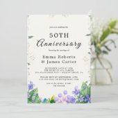 Rustic Lilac 50. Hochzeitstag Einladung (Stehend Vorderseite)
