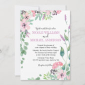 RUSTIC Lilac Aquarellpeony Foliage WEDD Einladung (Vorderseite)
