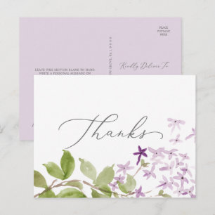 Rustic Lilac Dank Postcard Postkarte