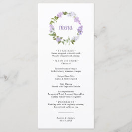 Rustic Lilac Flowers Wedding Menu Menükarte