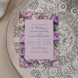 Rustic Lilac Lavender und Peony Weditation Einladung