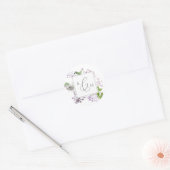 Rustic Lilac Monogram Wedding Umschlag Aufklebers Runder Aufkleber (Umschlag)