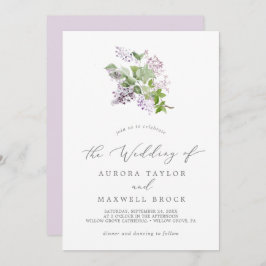 Rustic Lilac Simple Wedding Einladung