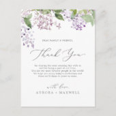 Rustic Lilac Vielen Dank Empfang Card Postkarte (Vorderseite)