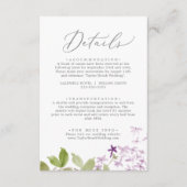 Rustic Lilac Wedding Details Enclosure Card Begleitkarte