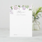 Rustic Lilac Wedding Hinweiskarte (Stehend Vorderseite)