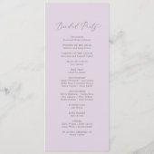 Rustic Lilac Wedding Program Programm (Rückseite)