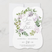 Rustic Lilac Wedding Save The Date (Vorderseite)
