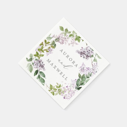 Rustic Lilac Wedding Serviette (Ecke)
