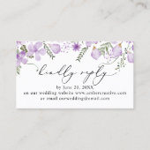 Rustic Lilac Wedding Website UAWG Enclosure Card Visitenkarte (Vorderseite)