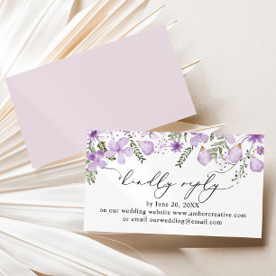 Rustic Lilac Wedding Website UAWG Enclosure Card Visitenkarte