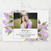 Rustic Lilacs Floral Wedding Danke Foto Alkoholflaschenetikett (Einzelnes Label)
