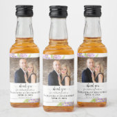 Rustic Lilacs Floral Wedding Danke Foto Alkoholflaschenetikett (Flaschen)