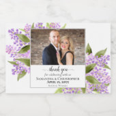 Rustic Lilacs Floral Wedding Danke Foto Alkoholflaschenetikett (Einzelnes Label)