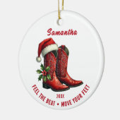Rustic Line Dance Cowboy Boots Keramik Ornament (Links)