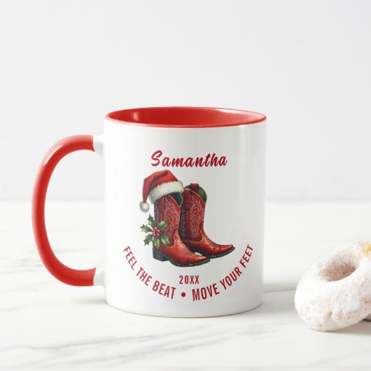 Rustic Line Dance Cowboy Boots Tasse (Mit Donut)