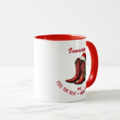 Rustic Line Dance Cowboy Boots Tasse (VorderseiteRechts)