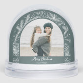 Rustic Line Drawn Christmas Botanical Arch 1-Photo Schneekugeln (Vorderseite)