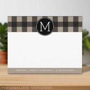 Rustic Linen Black Buffalo Kariert Gingham Vielen Dankeskarte