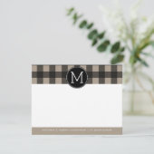 Rustic Linen Black Buffalo Kariert Gingham Vielen  Dankeskarte (Stehend Vorderseite)