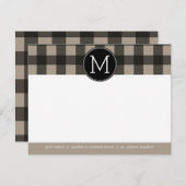 Rustic Linen Black Buffalo Kariert Gingham Vielen  Dankeskarte (Vorne/Hinten)