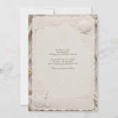 Rustic Linen Coastal Wedding Seashells Einladung (Rückseite)
