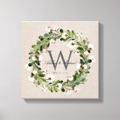 Rustic Linen Wreath Monogram Wedding Keepske Leinwanddruck (Vorderseite)