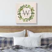 Rustic Linen Wreath Monogram Wedding Keepske Leinwanddruck (Insitu (Schlafzimmer))