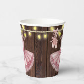 Rustic Little Ballerina Tutu Glitzer Babydusche Pappbecher (Rechts)