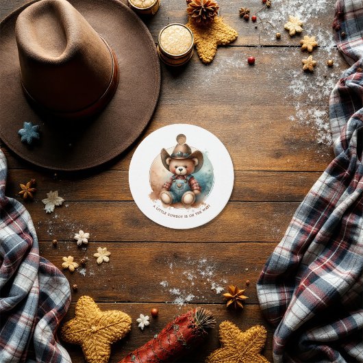 Rustic Little Cowboy Baby Shower Geschenkanhänger