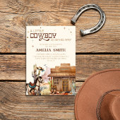 Rustic Little Cowboy Western Baby Shower Wild West Einladung