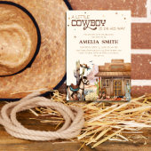 Rustic Little Cowboy Western Baby Shower Wild West Einladung
