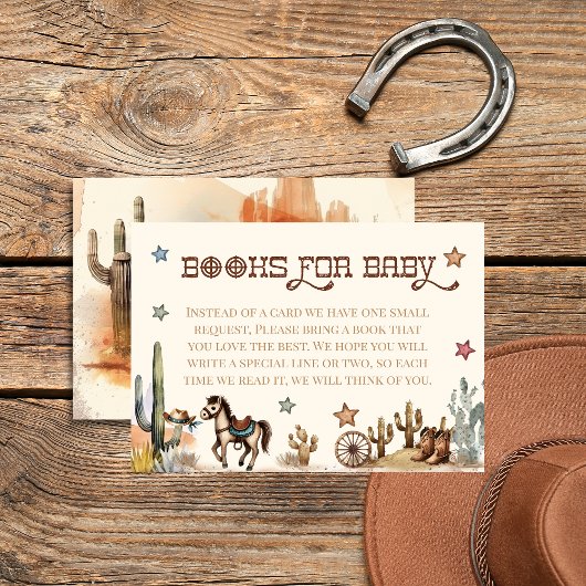 Rustic Little Cowboy Western Books for Baby Card Begleitkarte