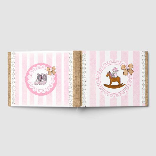 Rustic Little Cowgirl Baby Baby Shower Book Gästebuch (Voll)