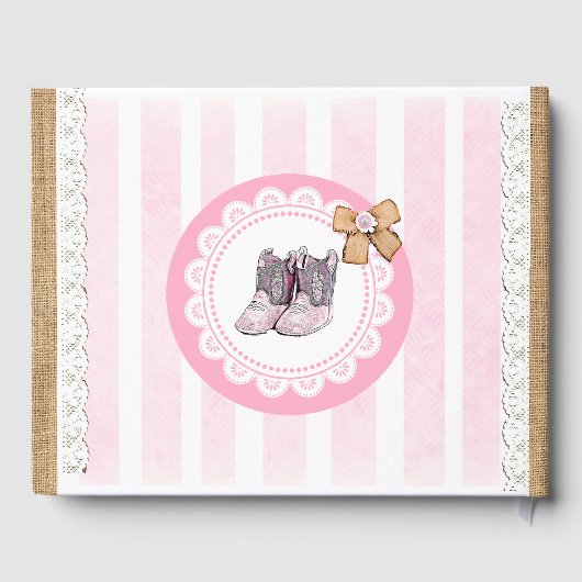 Rustic Little Cowgirl Baby Baby Shower Book Gästebuch (Rückseite)