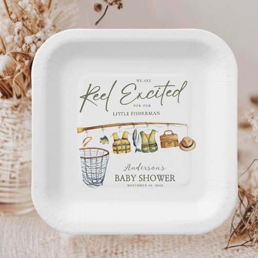 Rustic Little Fisherman Baby Showgeschirr Pappteller