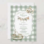 Rustic Little Fisherman Fishing Baby Shower Einladung (Vorderseite)