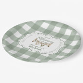 Rustic Little Fisherman Fishing Baby Shower Pappteller (Schrägansicht)