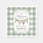 Rustic Little Fisherman Fishing Baby Shower Serviette (Vorderseite)