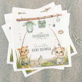Rustic Little Fisherman Reel in Joy Baby Shower Serviette