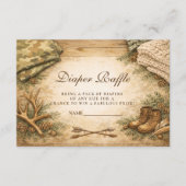 Rustic Little Hunter Woodland Diapper Raffle Begleitkarte (Vorderseite)
