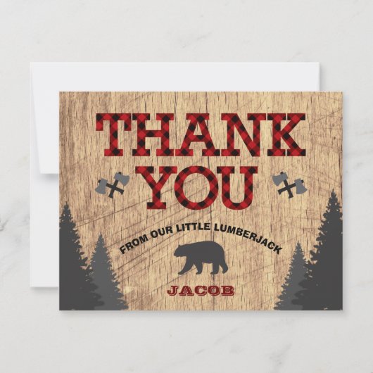 Rustic Little Lumberjack Buffalo Kariert Danke (Vorderseite)