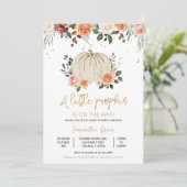 Rustic Little Pumpkin Baby Dusche Einladung (Stehend Vorderseite)