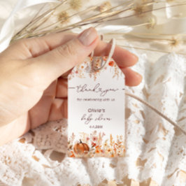 Rustic Little Pumpkin Fall Wildblumen Danke Geschenkanhänger