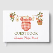 Rustic Locally Grown Clothesline Apple Baby Shower Gästebuch (Vorderseite)