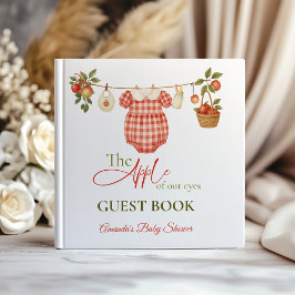 Rustic Locally Grown Clothesline Apple Baby Shower Gästebuch
